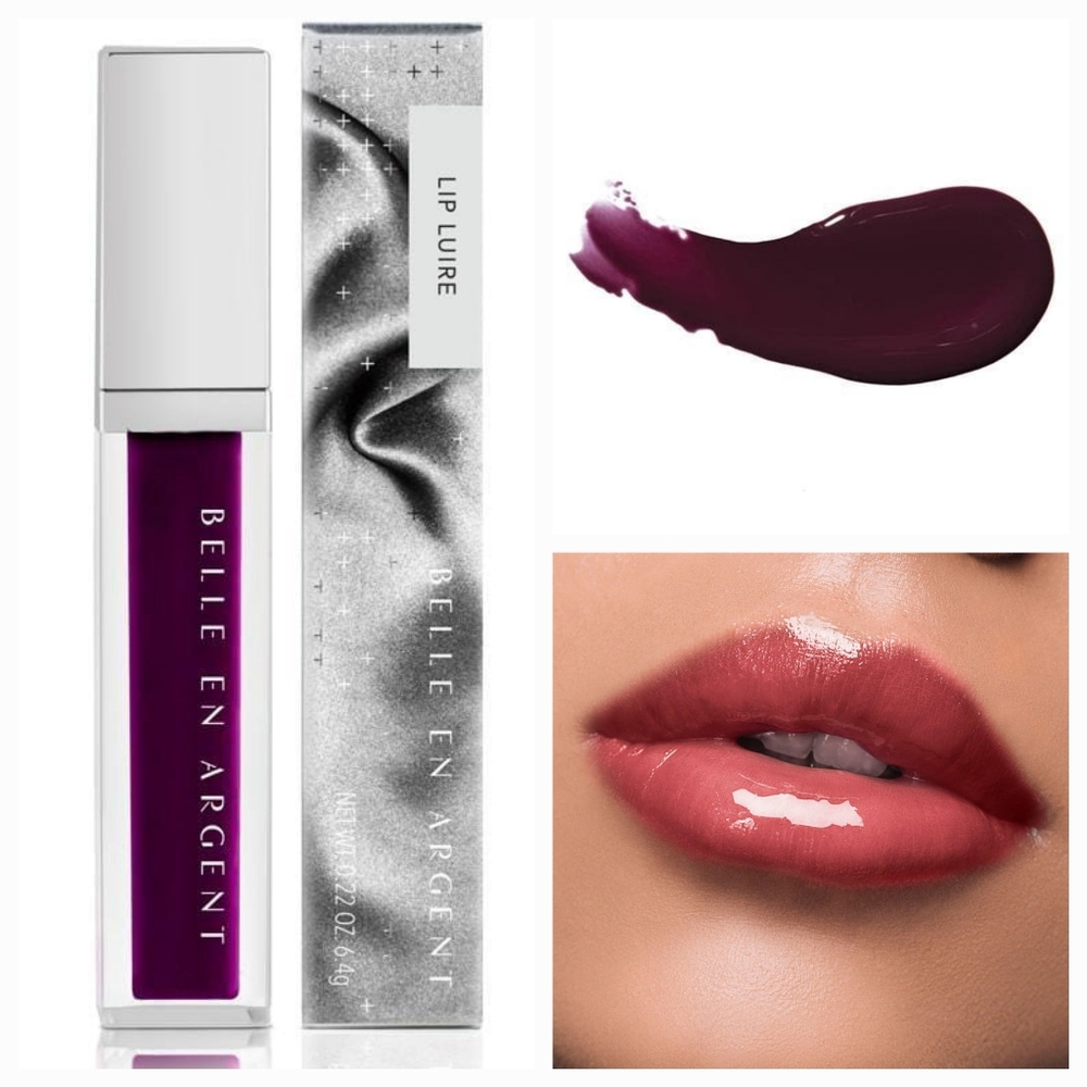 Belle en argent NIB "Enough" Lip Luire Gloss (PLUM)